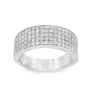 10K Solid White Gold Mens Lab Diamond Wedding Ring Band 2.02 Ctw